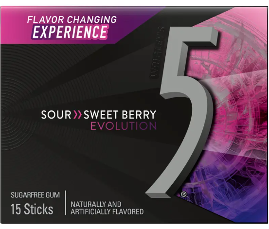 Wrigley’s Five Gum Sour Sweet Berry Evolution 10ct